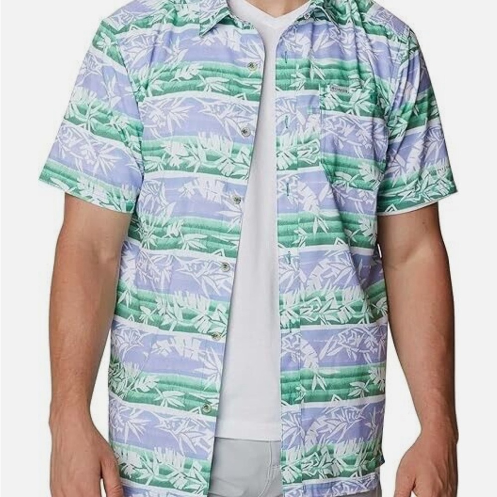 COLUMBIA SLACK TIDE SHIRT, TROPICAL (MEDIUM) NWT